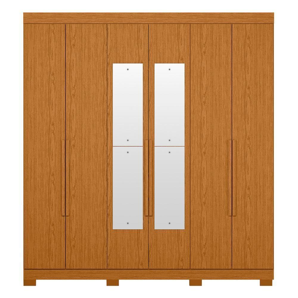 Guarda Roupa Casal 200cm Com Espelho Viny A02 Cinamomo - Mpozenato - 4