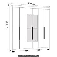 Guarda Roupa Casal 200cm Com Espelho Viny A02 Cinamomo - Mpozenato - 2