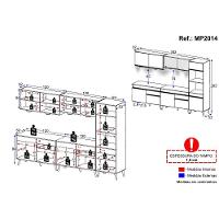 Cozinha Completa 5 Peças Com Leds Mp2014 Veneza Up