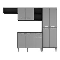 Cozinha Compacta Xangai 9 Portas Multimóveis Preta/Grafite - 2