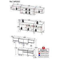 Cozinha Completa 5 Peças Com Leds Mp2033 Veneza Up Multimóveis Preta - 6