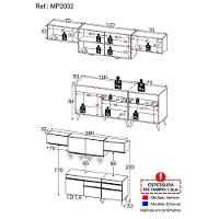 Cozinha Completa 5 Peças Com Leds Mp2032 Veneza Up - 6