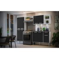 Cozinha Compacta C/ 3 Leds 4 Pçs Xangai Multimóveis V3415 Branca/Preta Branco/Preto - 2