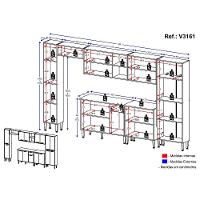Cozinha Compacta Com Armário E Balcão Xangai Blues Multimóveis Branca/Preta Branco/Preto - 6