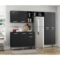Cozinha Compacta Com Armário E Balcão Pequim Up Multimóveis V2999 Preta Preto - 2