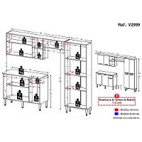 Cozinha Compacta Com Armário E Balcão Pequim Up Multimóveis V2999 Preta/Lacca Fumê Preto/Lacca Fumê - 5
