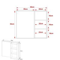 Espelheira Para Banheiro 60Cm Multimóveis Vcr10089 Mármore Branco Mármore Branco - 3