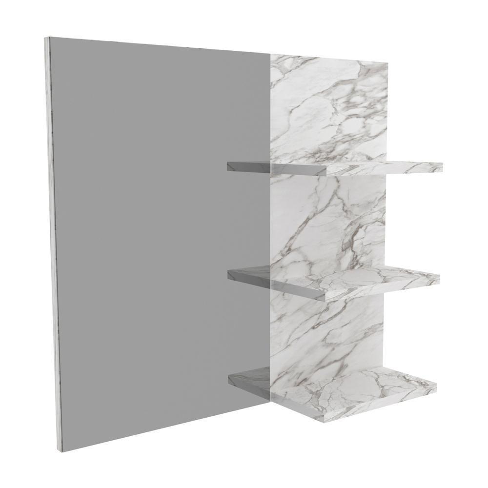 Espelheira Para Banheiro 60Cm Multimóveis Vcr10088 Mármore Branco Mármore Branco - 2
