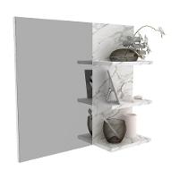 Espelheira Para Banheiro 60Cm Multimóveis Vcr10088 Mármore Branco Mármore Branco - 1