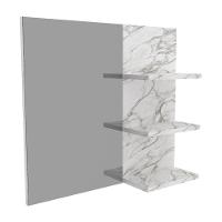 Espelheira Para Banheiro 60Cm Multimóveis Vcr10088 Mármore Branco Mármore Branco - 2