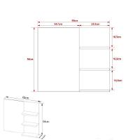 Espelheira Para Banheiro 60Cm Multimóveis Vcr10088 Mármore Branco Mármore Branco - 3