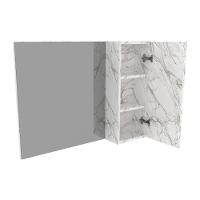 Espelheira Para Banheiro 1 Porta 80Cm Multimóveis Vcr10082 Mármore Branco Mármore Branco - 2