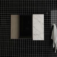 Espelheira Para Banheiro 1 Porta 80Cm Multimóveis Vcr10082 Mármore Branco Mármore Branco - 4