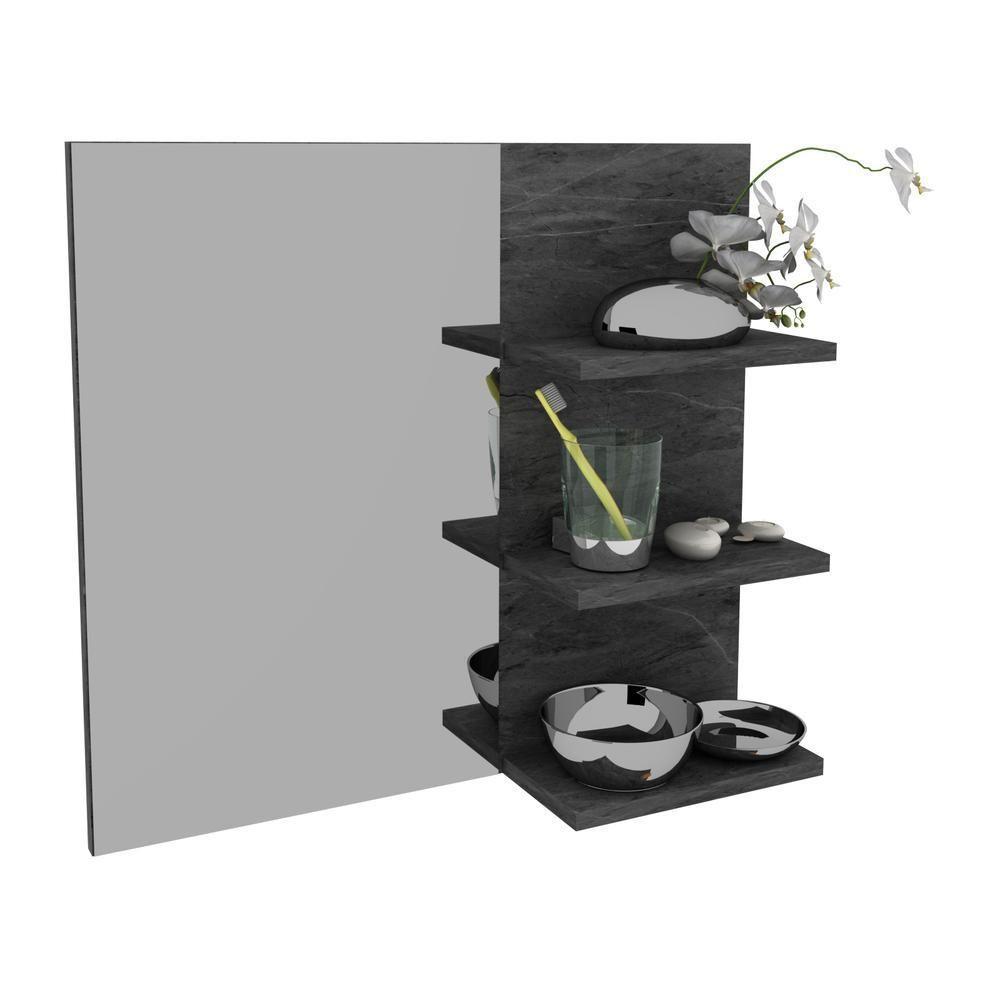 Espelheira Para Banheiro 60Cm Multimóveis Vcr10088 Mármore Lunar Mármore Lunar - 1