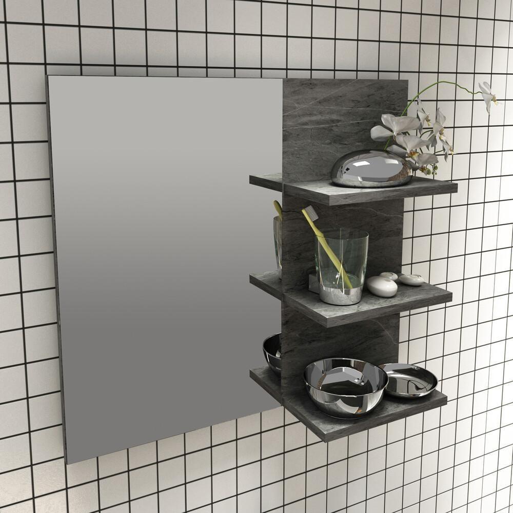 Espelheira Para Banheiro 60Cm Multimóveis Vcr10088 Mármore Lunar Mármore Lunar - 4