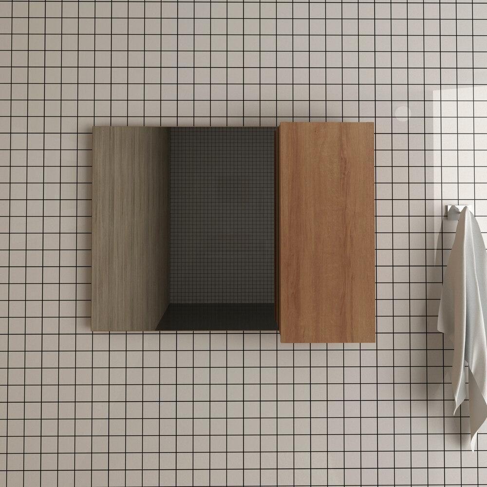 Espelheira Para Banheiro 1 Porta 80Cm Multimóveis Vcr10082 Amêndoa Amêndoa - 4