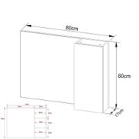 Espelheira Para Banheiro 1 Porta 80Cm Multimóveis Vcr10082 Amêndoa Amêndoa - 3