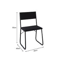 Mesa Jantar Paraty 137cm Tampo Preto Com 4 Cadeiras Angra Estofadas Pretas - 5