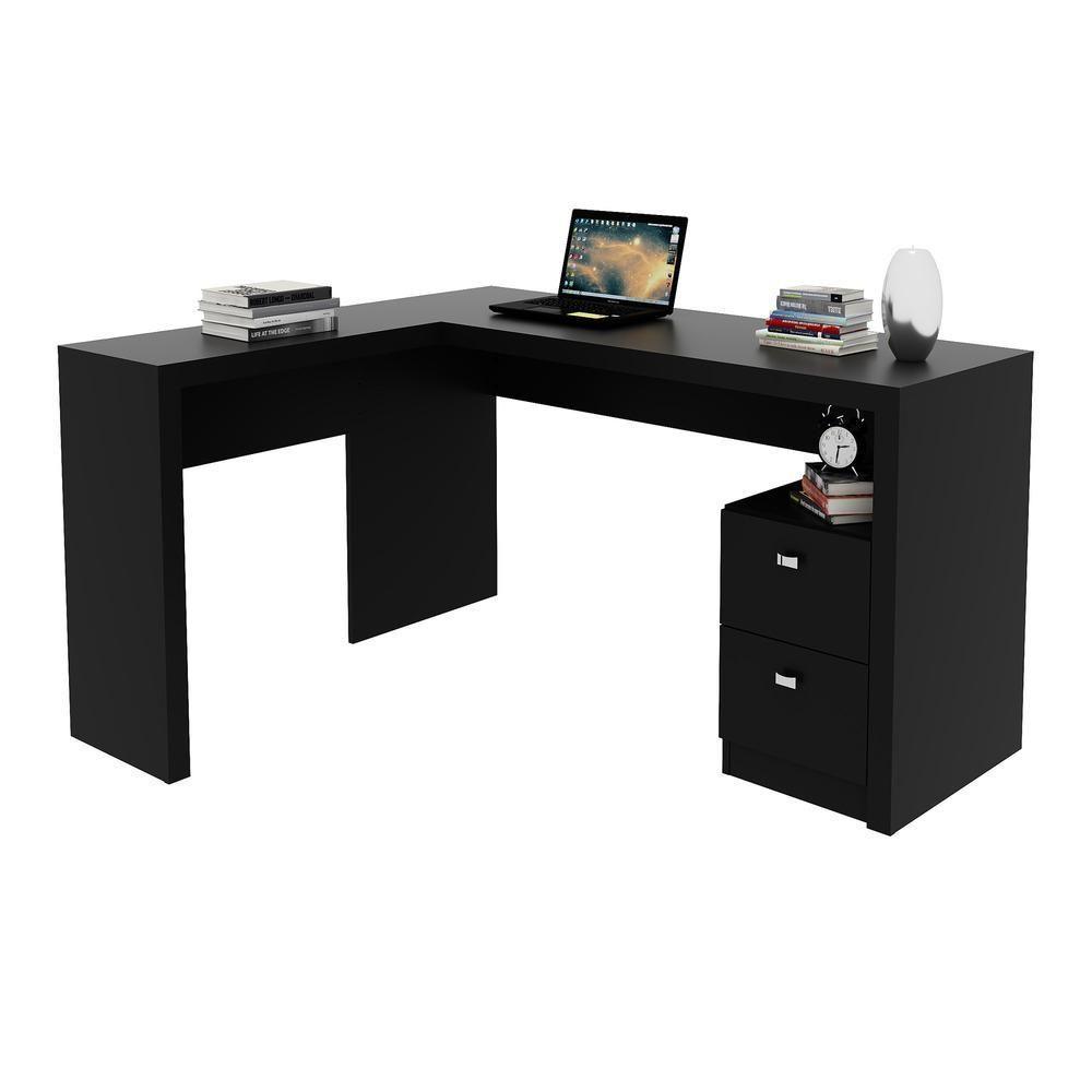 Escrivaninha/Mesa Com 2 Gavetas Cr25032 Preto - 4