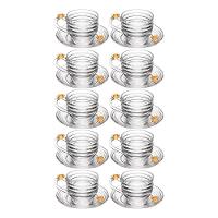 Jogo 10 XícarasDe Chá Com Pires Little Bee Abelha Colmeia Mel Cristal Ecológico 200ml Lyor - 1