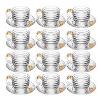 Jogo 12 XícarasDe Chá Com Pires Little Bee Abelha Colmeia Mel Cristal Ecológico 200ml Lyor - 1