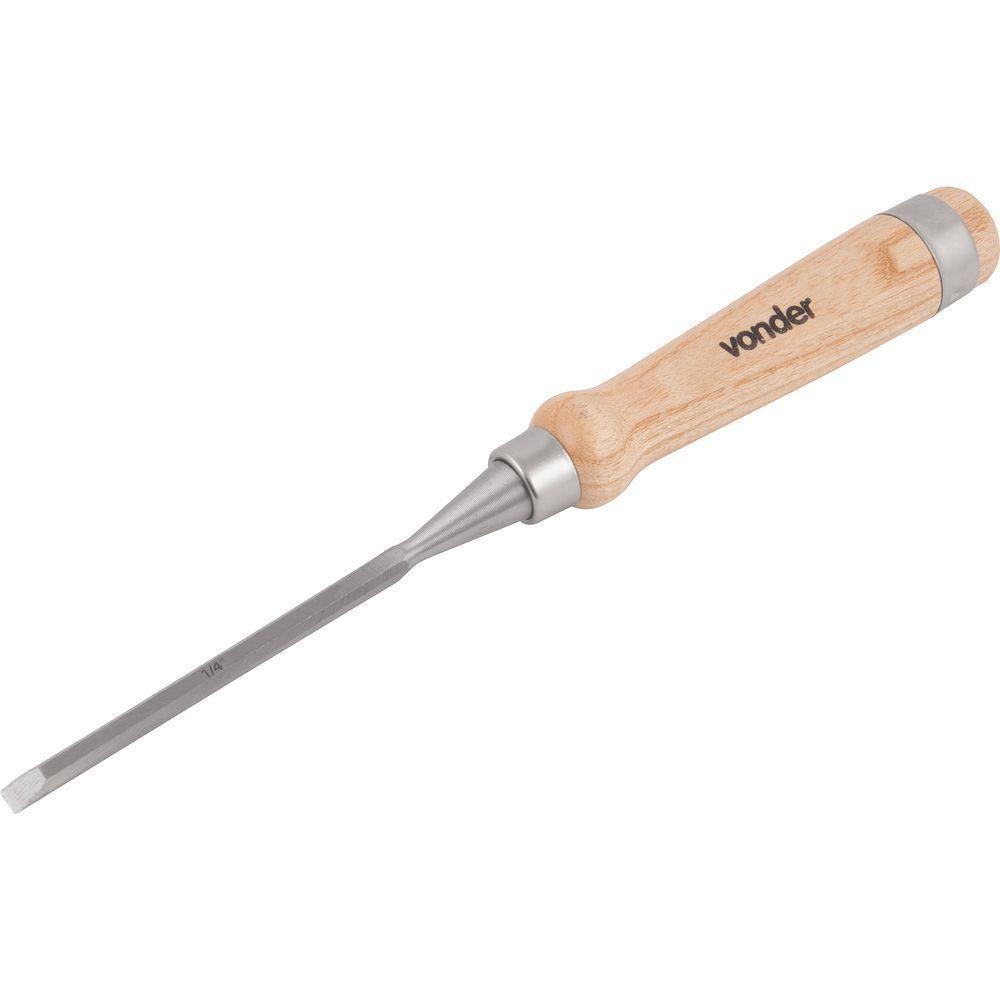 Formão Chanfrado Com Cabo Em Madeira 1-4" - Vonder - 2