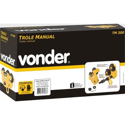 Trole Manual 3,0 Toneladas Largura 100-203mm Tm300 - Vonder