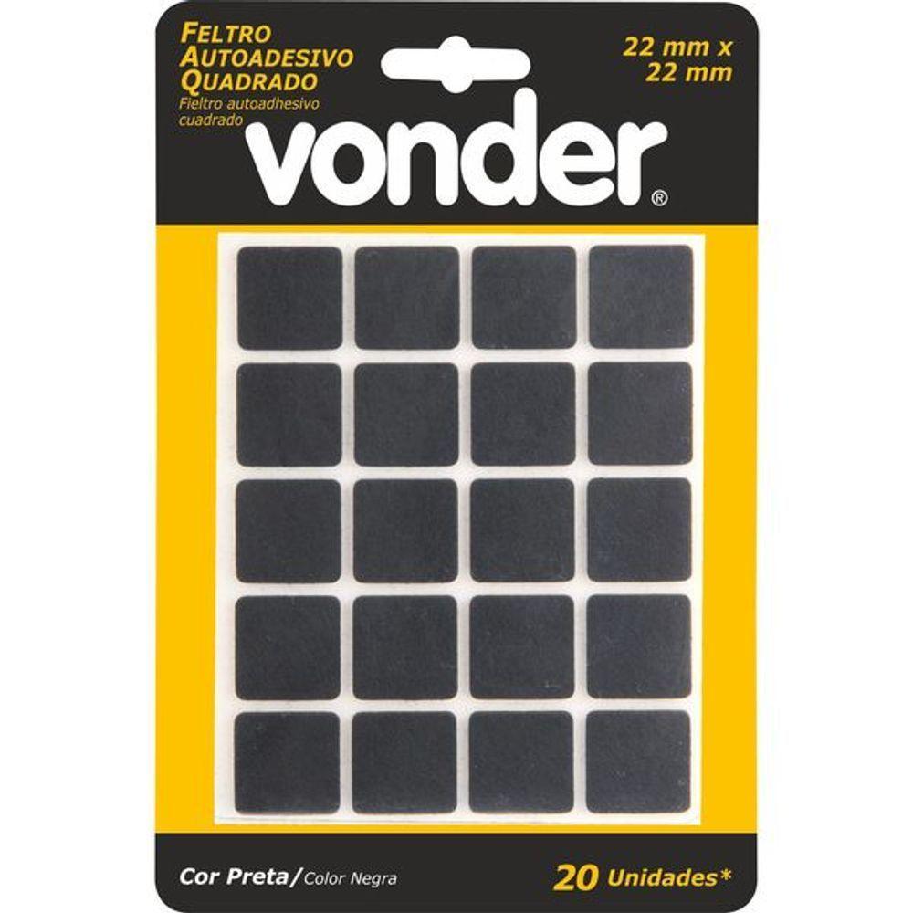 Feltro Autoadesivo Quadrado 22mm Com 20 Peças - Vonder - 2