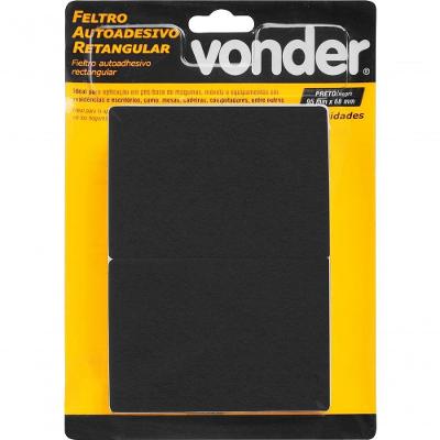 Feltro Adesivo Pto Ret 95x68mm Com 10 Vonder