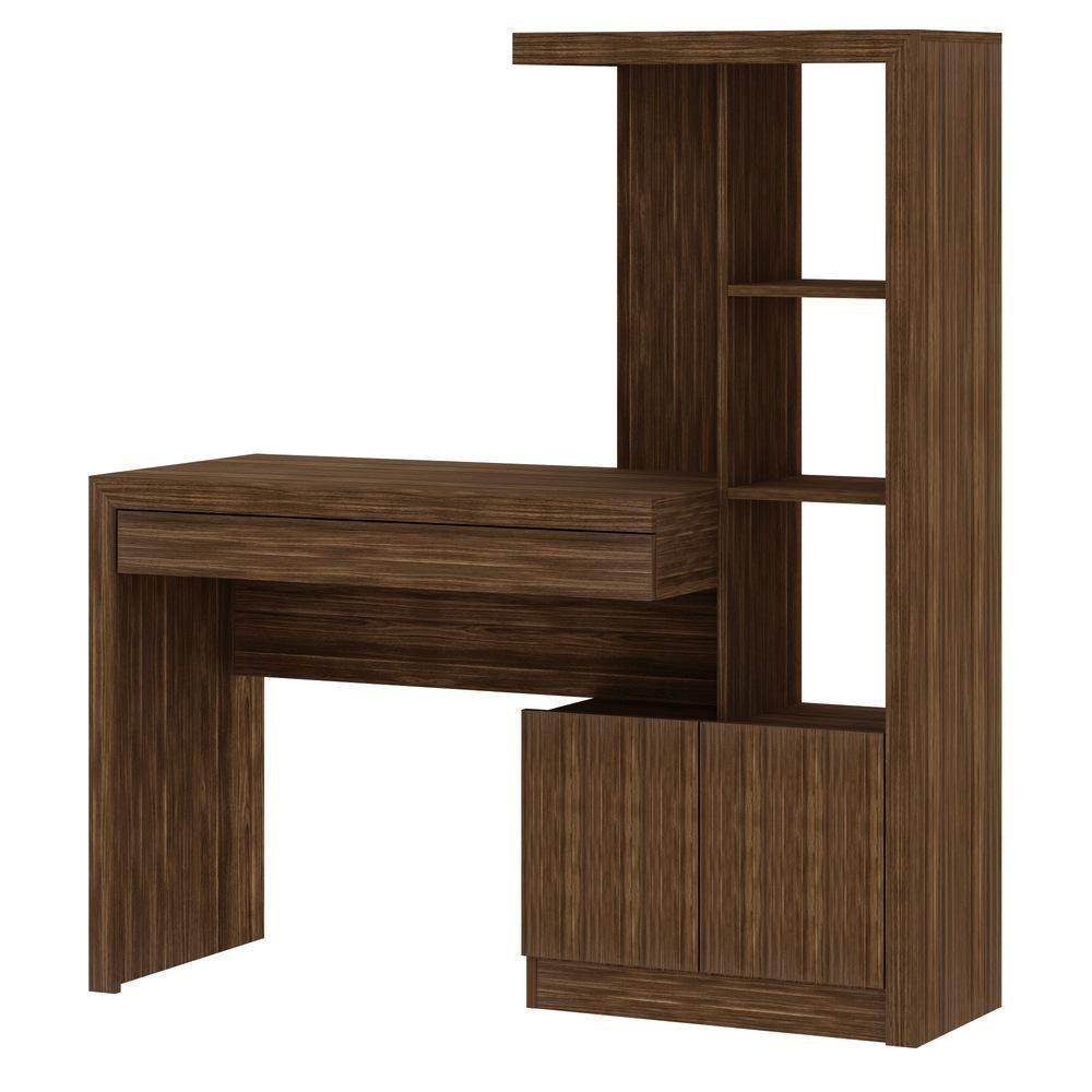 Escrivaninha Estante Com 2 Portas E Gaveta Cr25040 Nogal - 2