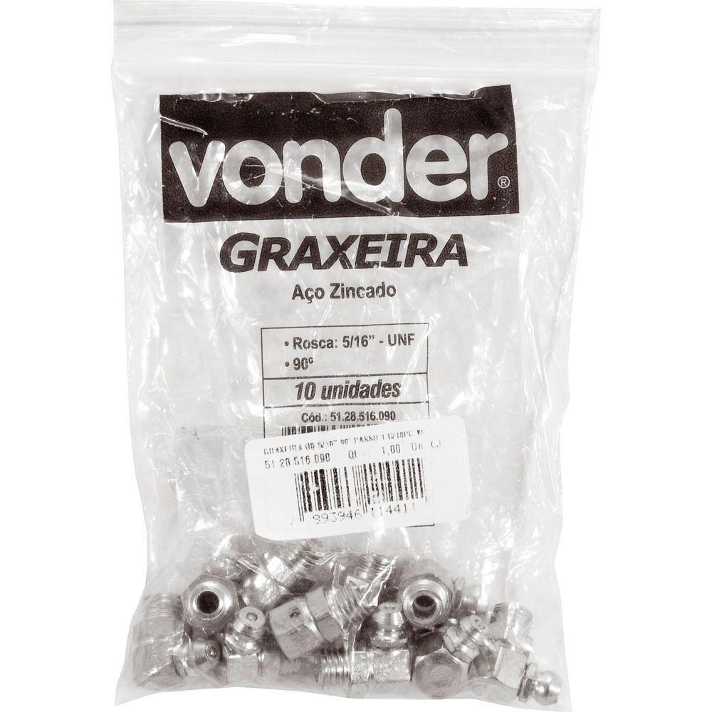 Graxeira Curva 45gr 1-4 Unf 28fpp Com 10 Peças - Vonder - 2
