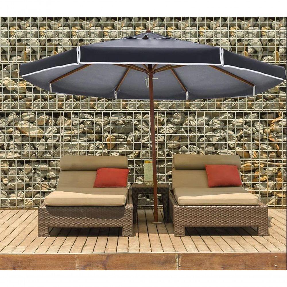 Ombrellone Madeira Cobertura Pvc 2,40 Metros Preto Bel Lazer - 2