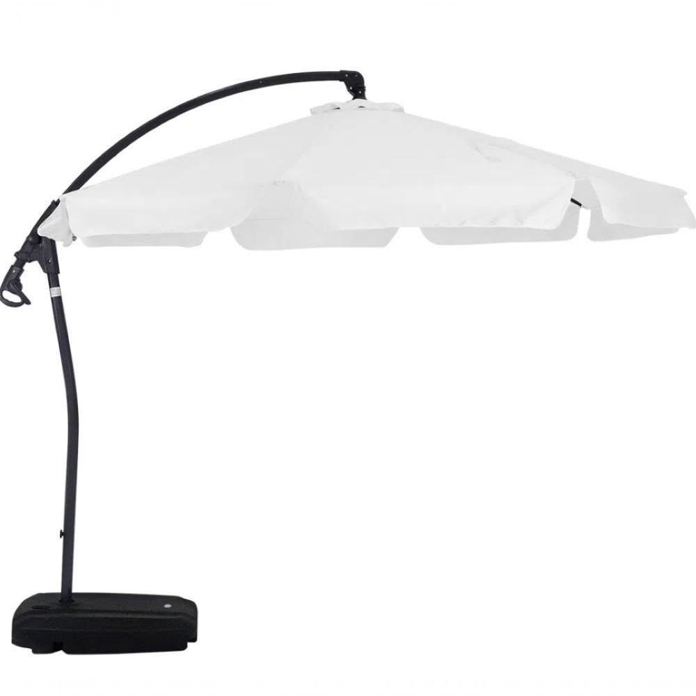 Ombrellone Suspenso Búzios Giratório 3,00m Branco Com Base Bel Lazer - 1