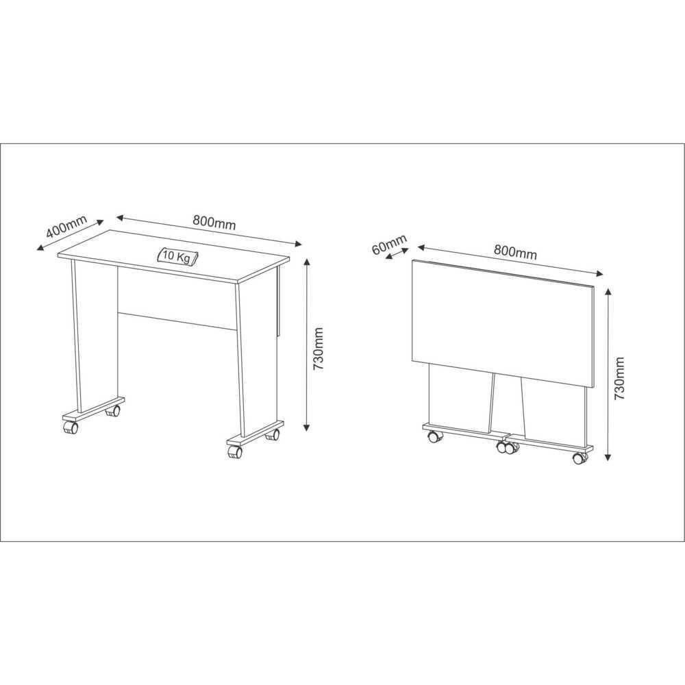 Escrivaninha Com Rodízios Multimóveis Cr25025 Rustica - 3