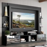 Estante Com Suporte Tv 65" Portas C/ Espelho Oslo Multimóveis V3382 Preta/Tenerife Preto/Tenerife - 7
