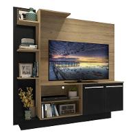 Estante com Painel TV 55´´ 2 portas Denver Rustic Preto - 1