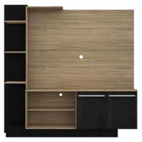 Estante com Painel TV 55´´ 2 portas Denver Rustic Preto - 11
