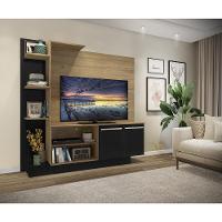 Estante com Painel TV 55´´ 2 portas Denver Rustic Preto - 13