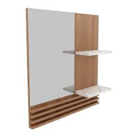 Espelheira Para Banheiro 60Cm Multimóveis Vcr10092 Amêndoa/Mármore Branco Amêndoa/Mármore Branco - 2