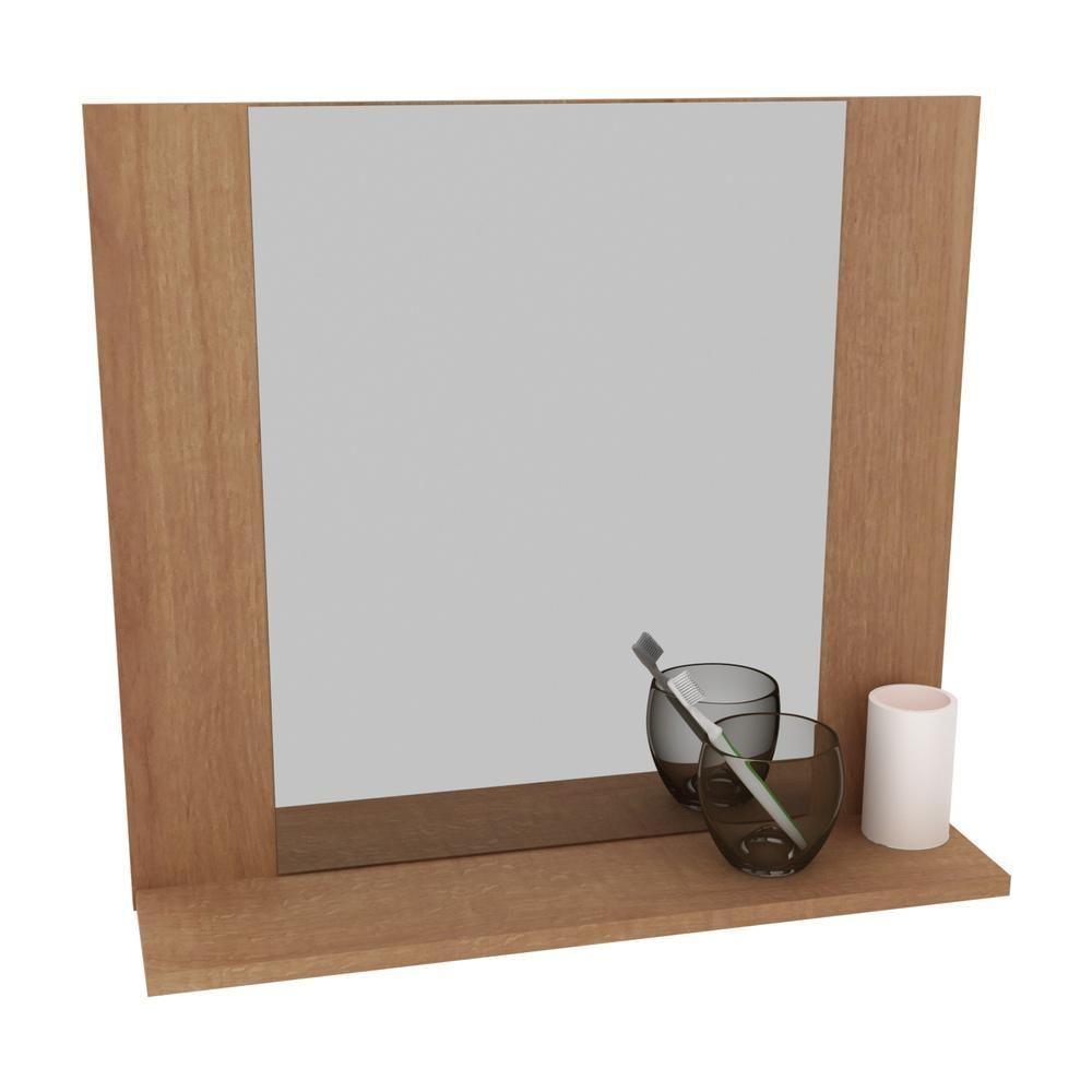 Espelheira Para Banheiro 60Cm Multimóveis Vcr10090 Amêndoa Amêndoa - 1