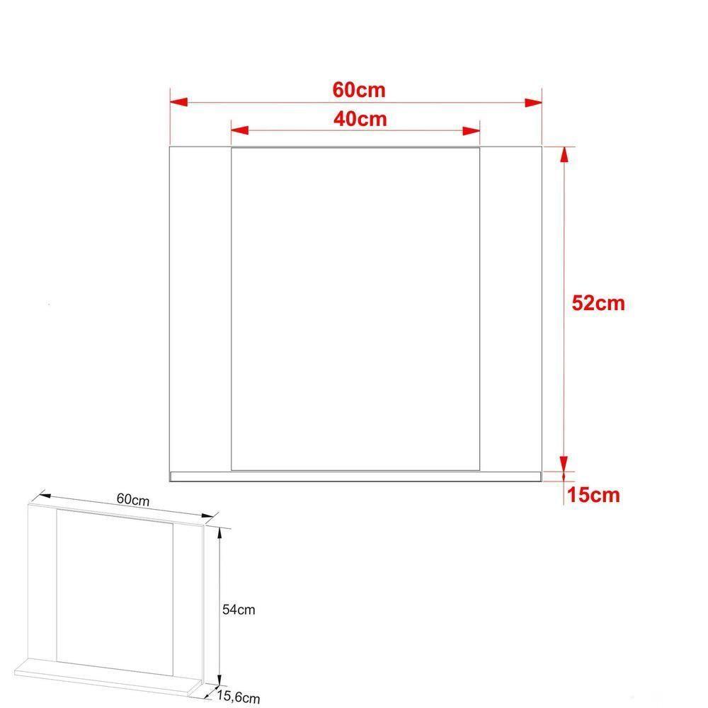 Espelheira Para Banheiro 60Cm Multimóveis Vcr10090 Amêndoa Amêndoa - 3