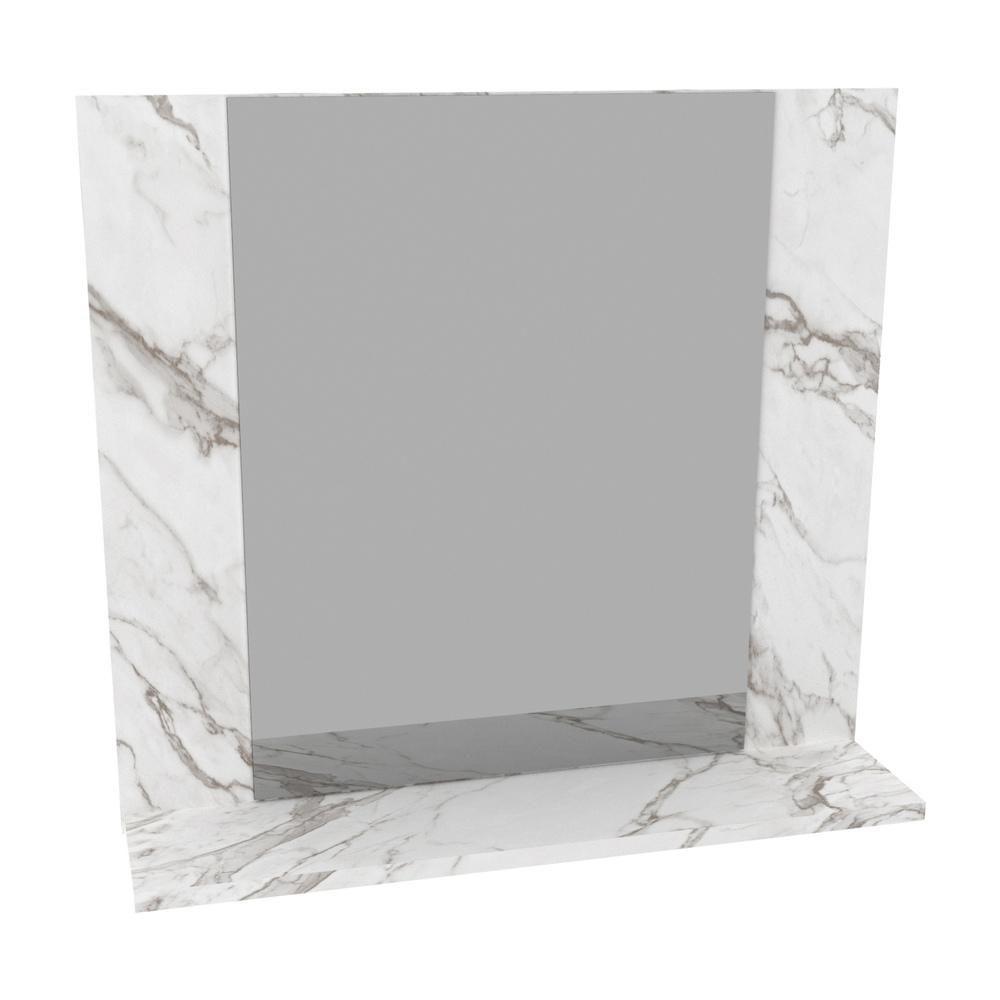 Espelheira Para Banheiro 60Cm Multimóveis Vcr10090 Mármore Branco Mármore Branco - 2