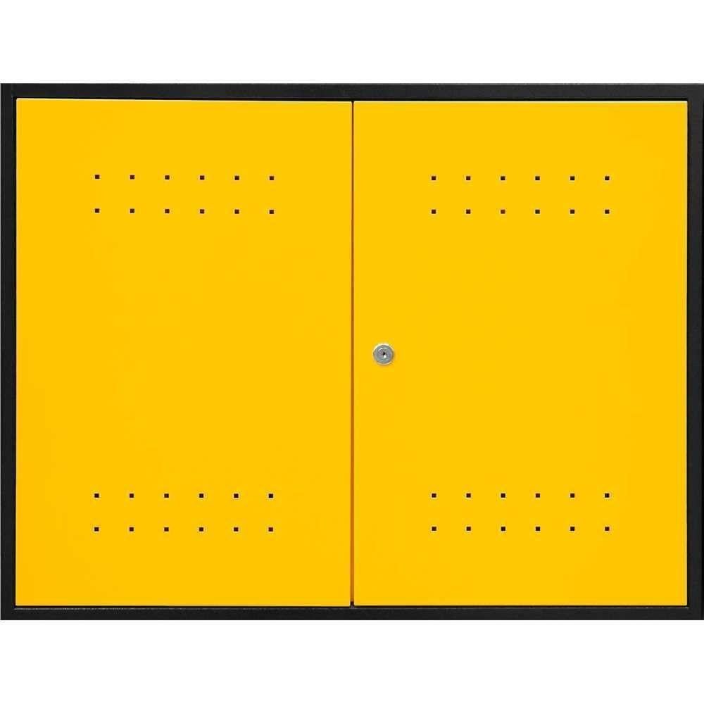Armário Superior Multiuso Modular Vonder Aéreo Capacidade 15kg Aço Carbono Preto E Amarelo Fechadura - 1