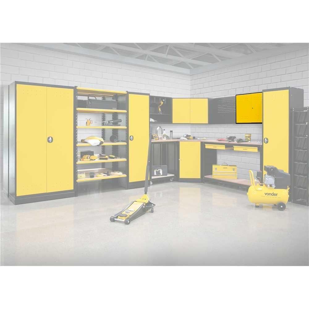 Armário Superior Multiuso Modular Vonder Aéreo Capacidade 15kg Aço Carbono Preto E Amarelo Fechadura - 5