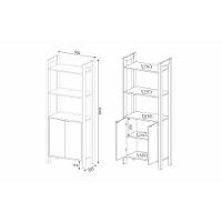 Estante Escritório Com 2 Portas Cr25004 Branca/Nogal - 5