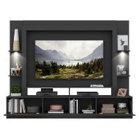 Estante Tv 65" Com Leds Berlim Multimóveis V3392 Preta/Tenerife Preto/Tenerife