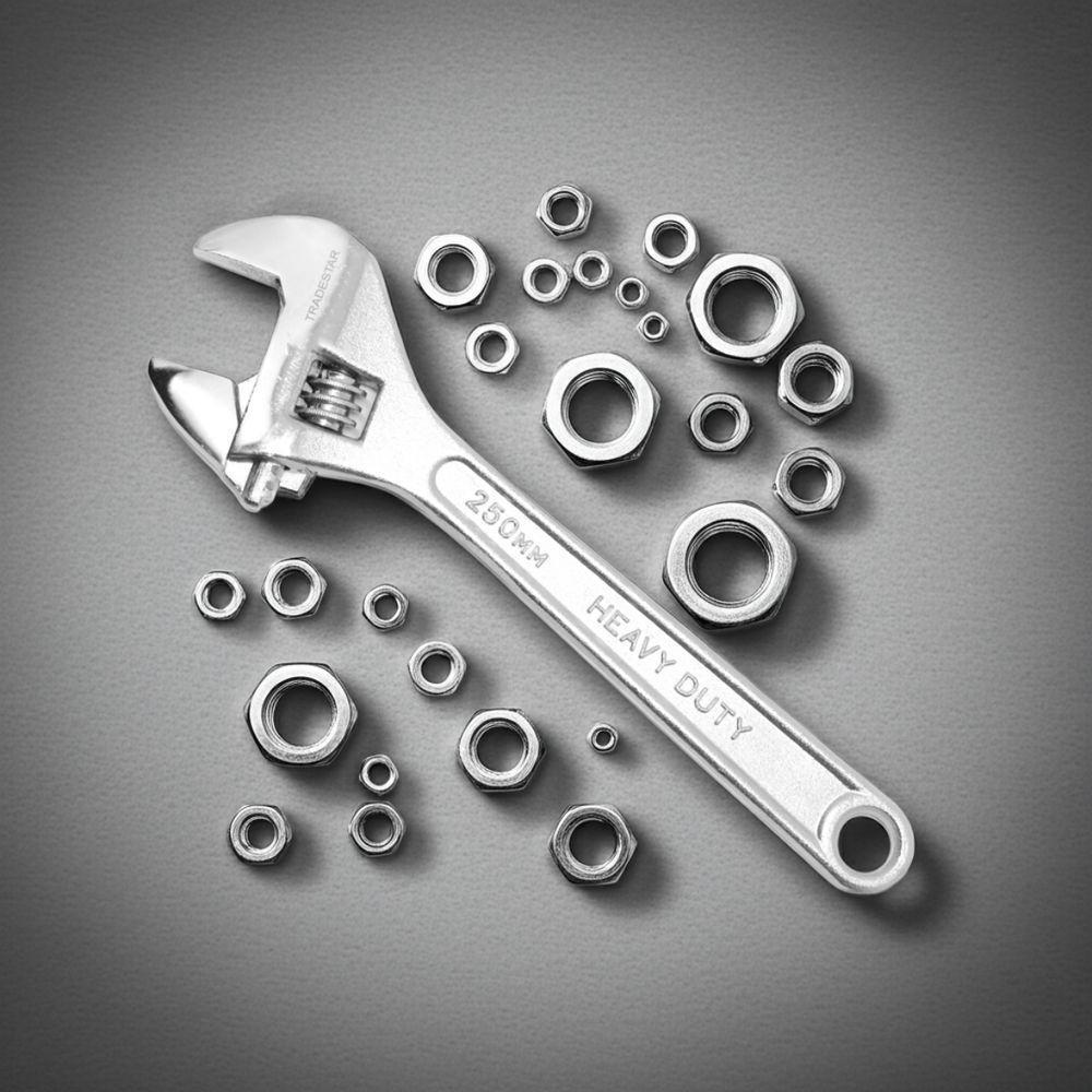 Chave Ajustável 10'' Aço Carbono Cromada Tradestar - 7