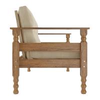 Jogo Sofá Madeira Maciça 3 Lugares E 2 Poltronas Liz Multimóveis Cr7001.t62 Imbuia/bege - 3