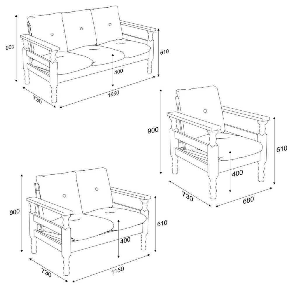 Jogo Sofá Madeira Maciça 3 Lugares E 2 Poltronas Liz Multimóveis Cr7001.t63 Imbuia/cinza - 4