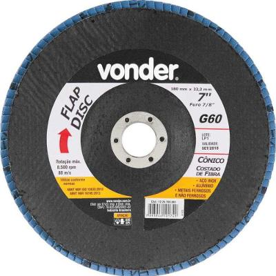 Flap Disc 7 G60 Costado Fibra Cônico Inox Vonder